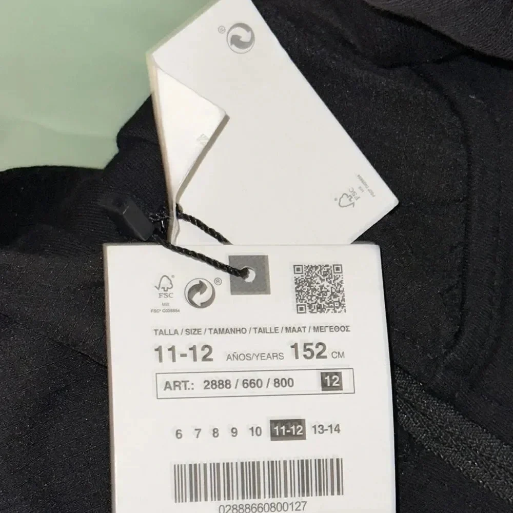 Zara Boys Black Zip Up Hoodie Jacket NWT Sizes 14